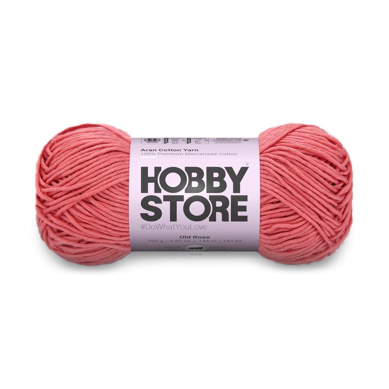 Image of Cotton - Aran Yarn - 100% Mercerised Cotton Aran Yarn for Crochet & Knitting Durable Home Decor (1 ball /100 g) - 434 Old Rose | Magic Needles