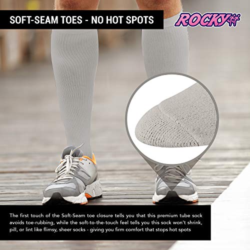 Men's Solid Tube Socks Over the Calf High 24" Size 9-10-13-15, 6 Pairs3