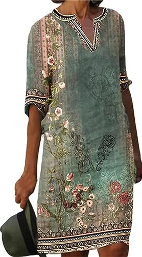 Strandkleid Damen Rockabilly Kleider Damen Kleid Winter Damen Blumendruck...