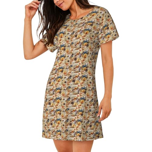 Robe de nuit légère manches courtes pour vos soirées d'été - 3
