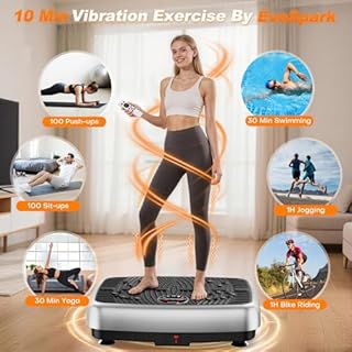 Vibration Plate Exercise Machine, 2026 Upgraded Double Motors Vibration Plate for Lymphatic Drainage, EvoSpark Whole Body Vibration Plates for Weight Loss,450 Lbs Capacity Vibrate Fitness Platform