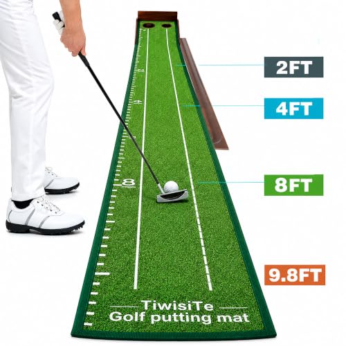 Image of Putting Green Indoor, 9.8 FT Golf Mat Automatic Ball Return