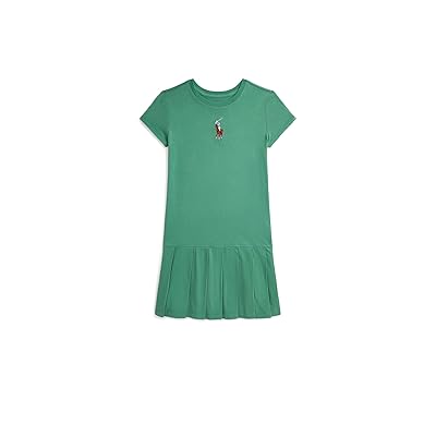 Polo Ralph Lauren Kids Big Pony Pleated Cotton Jersey Dress (Big Kid) Girl