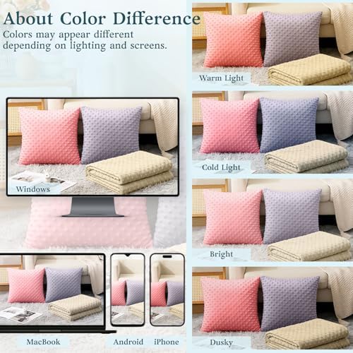 JOSNAAN 1 Yard Light Purple Minky Dot Fabric by The Yard, Soft Plush Fleece, Cuddle Dimple Dot for Sewing Baby Blankets, Pillow Covers & Crafts (1 Yard, Light Purple) - 3