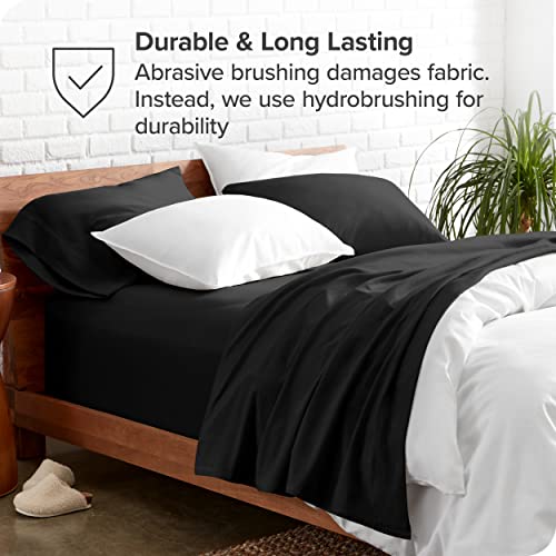 Bare Home Queen Sheet Set - Luxury 1800 Ultra-Soft Microfiber Queen Bed Sheets - Double Brushed - Deep Pockets - Easy Fit - 4 Piece Set - Bedding Sheets & Pillowcases (Queen, Black) #TOP5