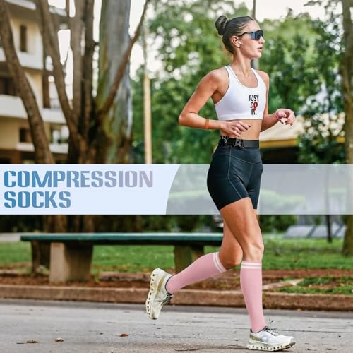 Image of Sooverki Compression Socks for Women and Men Circulation (3 /4 Pairs) is Best Support for Running Athletic Cycling Hiking