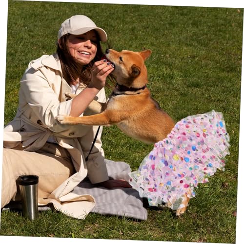 Supvox Hunde Tutu Kleid Mit Spitze Und Mesh Atmungsaktiv Verstellbar Für Kleine Und Mittelgroße Hunde Haustier Kostüm Für Geburtstag Hochzeit Und Party