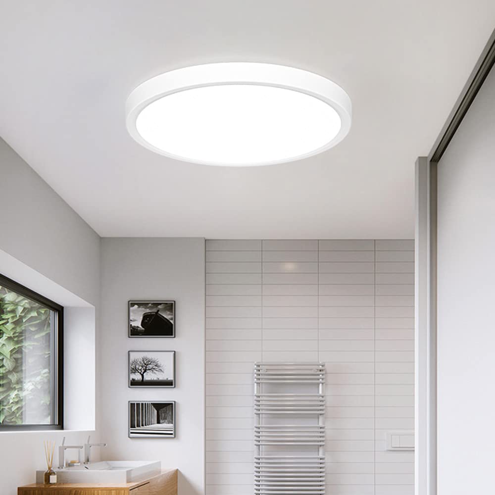 Lampa sufitowa LED 24 W, regulowana temperatura kolorów, 2347 LM Biurowe, dla łazienki, kuchni, przedpokoju i balkonu (3000K/4000K/5000K, 24W)