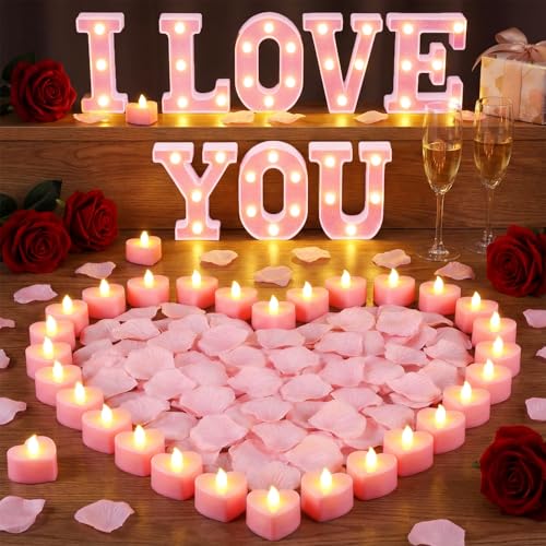 Croknit I Love You Light up Letters Sign with 24