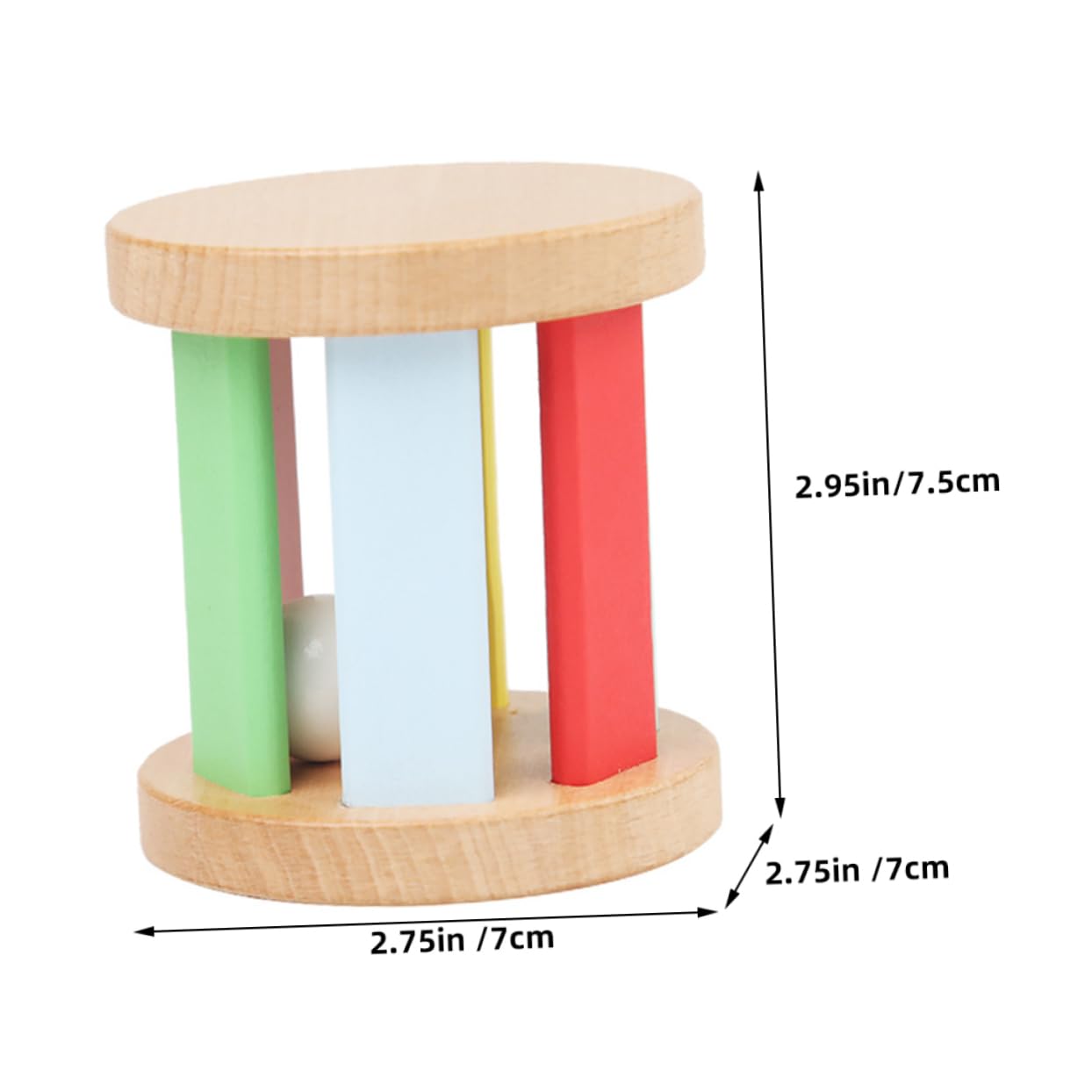 FELTECHELECTR Wooden Rattle Sensory Instrument for Boy Girl Lightweight Handheld Rattle for Newborns Grasping Plaything for Early Education and Coordination Development