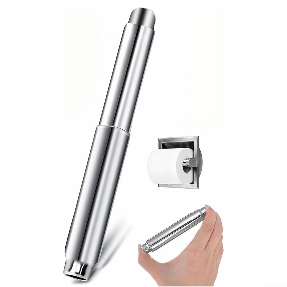 Retractable Toilet Paper Holder Replacement Rod – Stainless Steel, Fits 4.33 To 6.5 Inch Wall Mounts, Rust-Proof, Brushed Finish