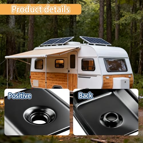 Image of 6 Pack Aluminum RV Bumper end Cap for RV Camper Trailer Vinyl Trim Molding 1 inch with Screws (Black)