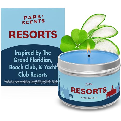 Park Scents Resorts &ndash; Floridian Theme Park Luxury Hotel Candle &ndash; Clover, Aloe, Citrus & Daisy...