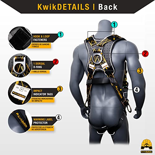 Image of KwikSafety - Fall Protection Safety Harness - Construction & Roofing Fall Arrest Safety Harnesses - ANSI OSHA Compliant