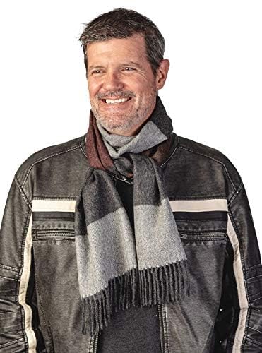 100% Pure Baby Alpaca - Color Block Striped Scarf, Extra Long - 12 X 78 in | Unisex3