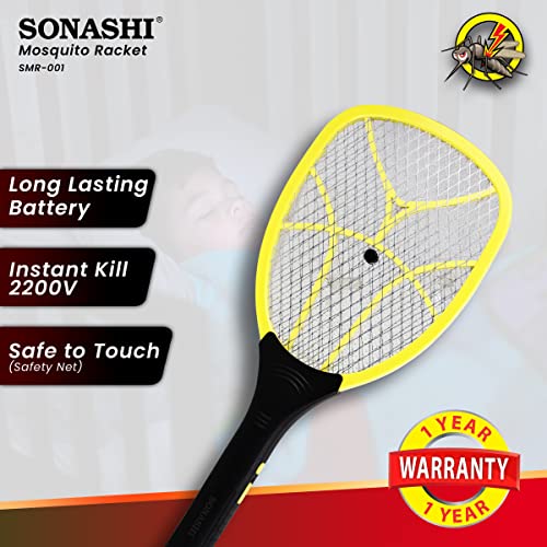 Image of Sonashi Mosquito Bat SMR 001 Rechargeable bat with Safety Grill Long Lasting Battery - 1 Year Warranty