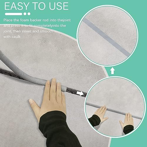 10 Meter PE Rundschnur Dichtung, Ø10mm Fugenschnur Füllschnur Fugenfüllprofil Schaumstoff rund für Spalt und Fuge Beton Füllung