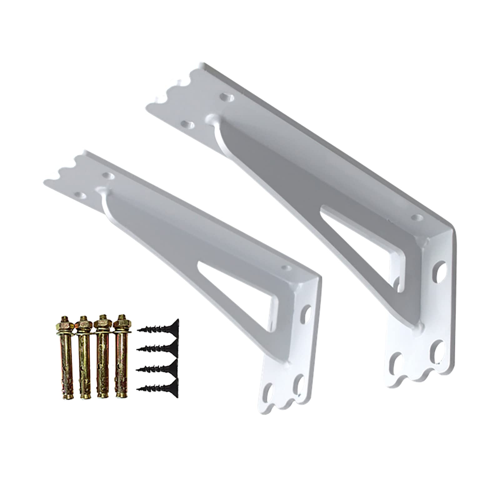 2 Pezzi Staffe per Mensole Pesanti, Carico 300kg, Triangolo Supporti per Mensole Galleggianti Industriali, Mensola a Muro Montato, per Bagno Cucina Giardino Soggiorno (40cm/15.7in,White)