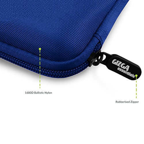 Image of Gizga Essentials Nylon Hard Drive Case Shell, 6.35cm /2.5-inch, Portable Storage Organizer Bag for Earphone USB Cable Power Bank Mobile Charger Digital Gadget Hard Disk, Water Resistance Material, Blue