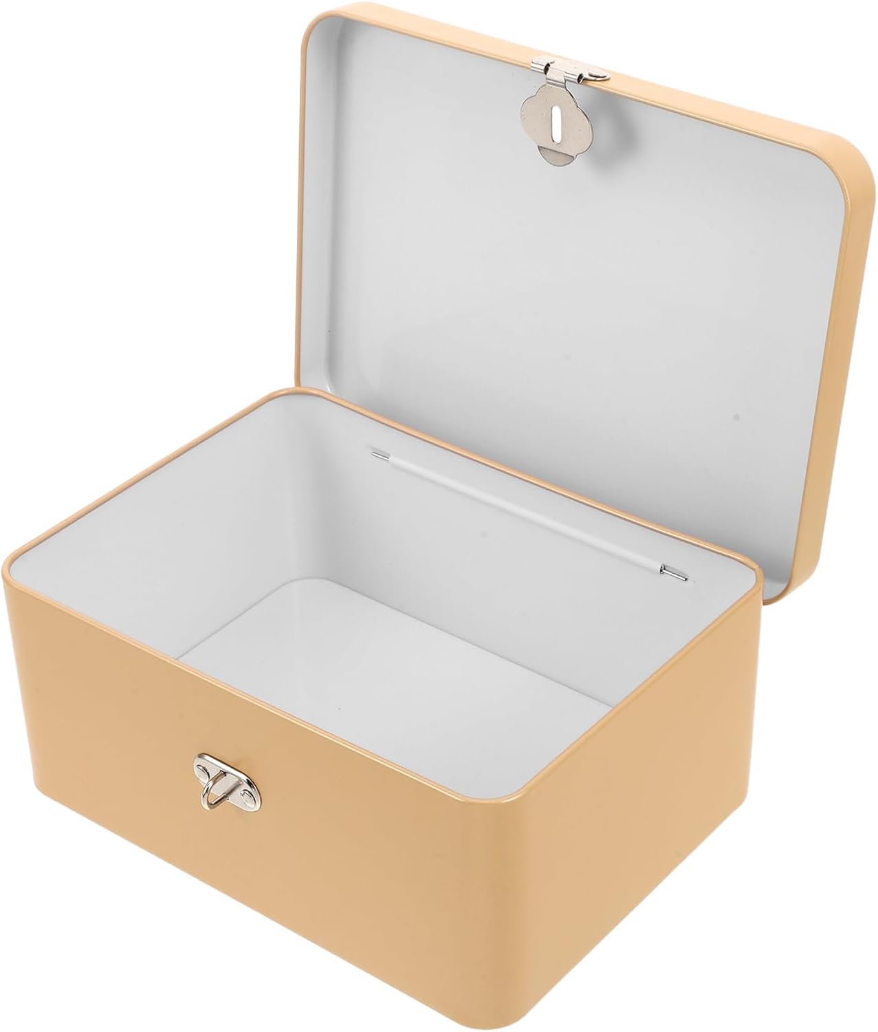 Amosfun Tin Storage Box with Tightfitting Lid Iron Material Rectangular with Combination Lock Vintage Retro Keepsake Box for Jewelry and Small Valuables for Neat Organization at Home