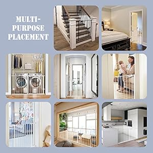 DEARBB Triple Lock Baby Gate for Stairs Doorways and House 31" to 86" Extra Wide Pressure Mounted Easy Walk Through Auto Close Safety Pet Gate Black 49.21-67.32" DEARBB Triple Lock Baby Gate for Stairs Doorways and House 31 to 86 Extra Wide Pressure Mounted Easy Walk Through Auto Close Safety Pet Gate Black 4921 6732