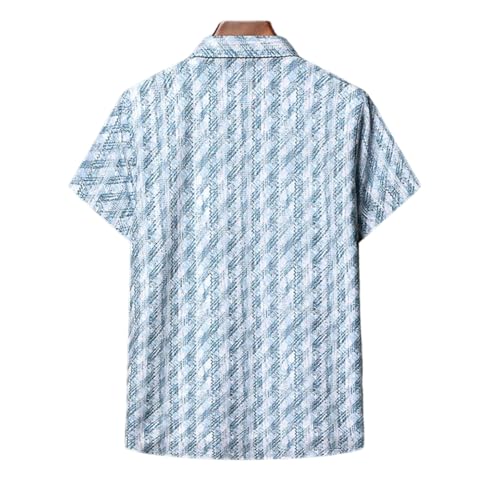 TIIADKK Men's Printed Short Sleeve Cardigan Polyester Korean Style Casual Breathable Shirt2