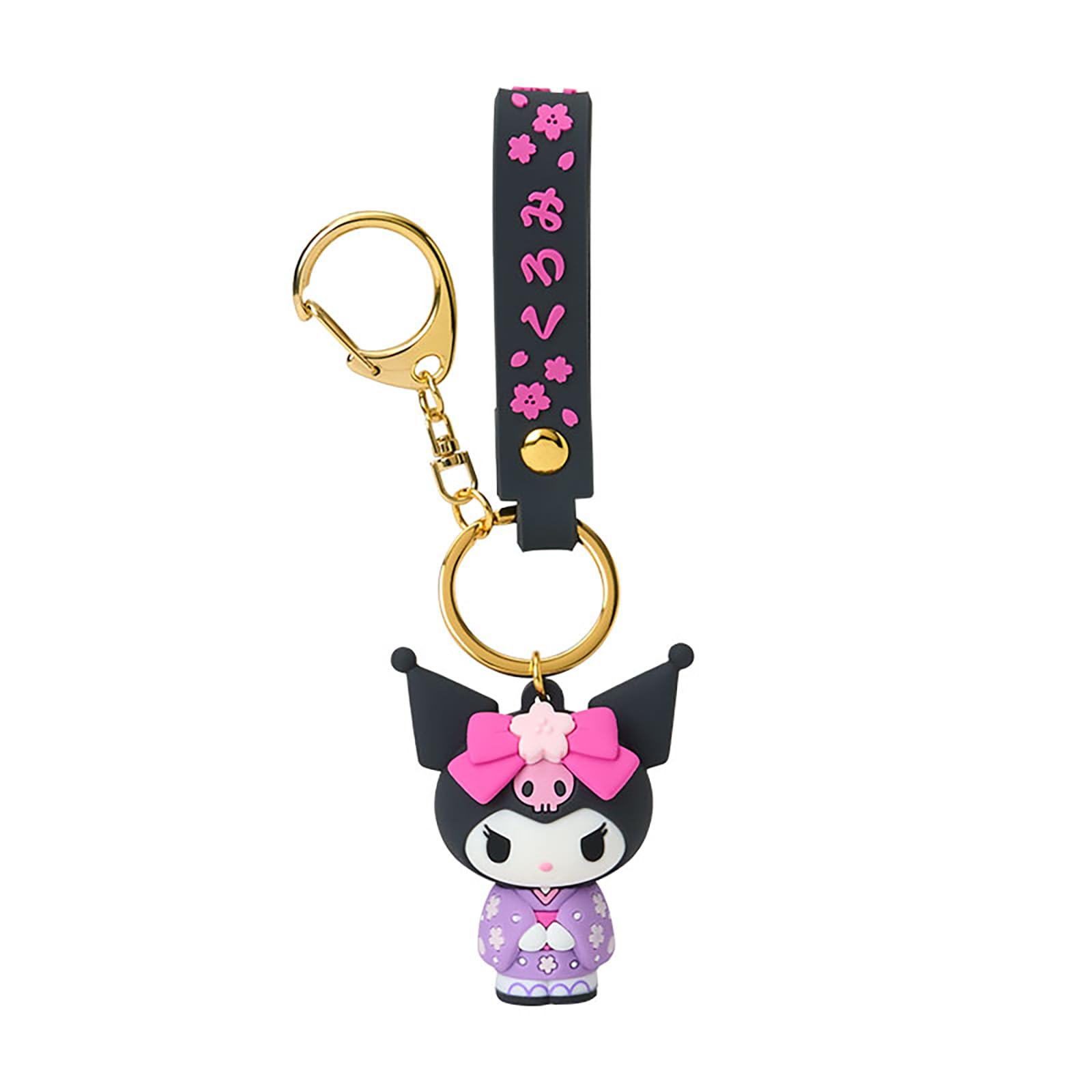 Sanrio Kuromi 3D Keychain Kimono PVC Figure Mascot Freestanding Japan
