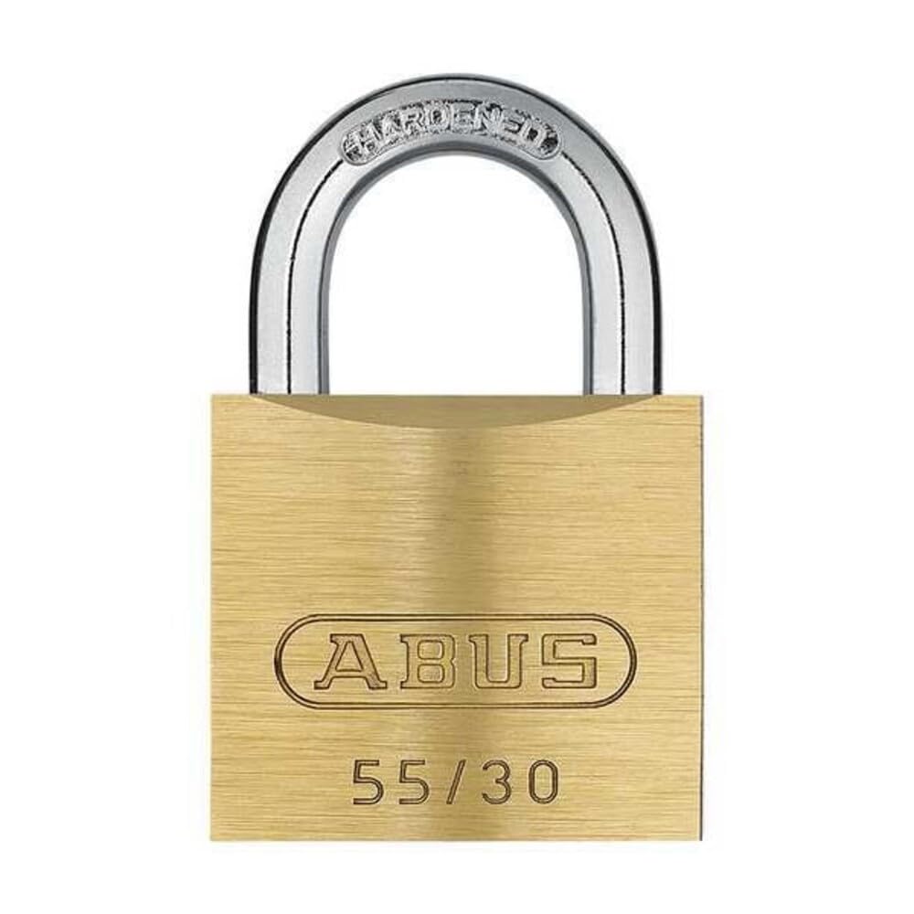 ABUS 55/30 B KD 55 All Weataher - Candado de latón macizo con grillete de acero endurecido con llave diferente, 1.25 pulgadas