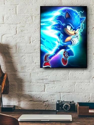 5D Diamond Painting Kits For Adults - Sonic Diamond Art Kits For Adults Kids Beginners,Diy Diamond Painting Full Drill Round Rhinestone For Home Wall Decor (11.8X15.7Inch) #TOP3