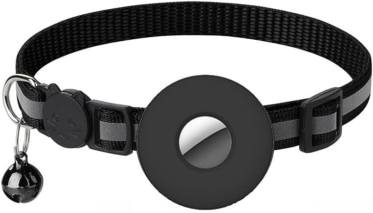Store32 AirTag Cat Collar - Waterproof Reflective Collar with Silicone Apple AirTag Holder - Breakaway Safety Buckle with Bell - Adult…