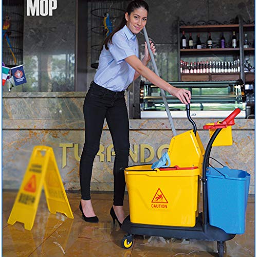 Ht Trolley Cleaning Cart, Hotel Home 35L Double Barrel Cleaning Bucket With Water Filter And Separator 724095Cm, Wash Bucket Mop #TOP2