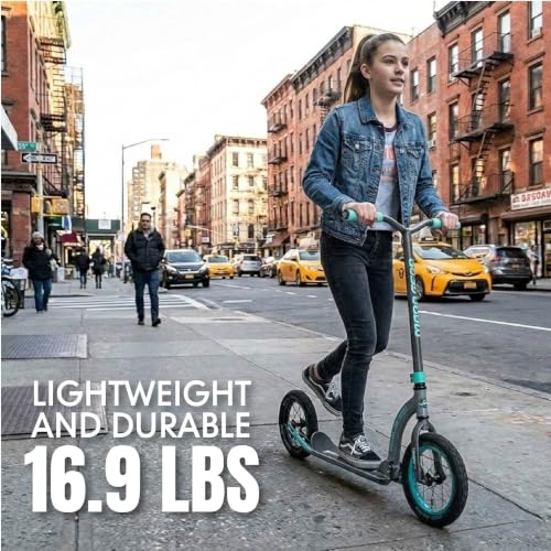 Image of Madd Gear Large Kick Scooter for Adults, Teens & Kids 8-12 with Kickstand - 12 inch Air-Filled Tires, Wide Deck, Lightweight Steel Frame - Metro Urban Glide 300