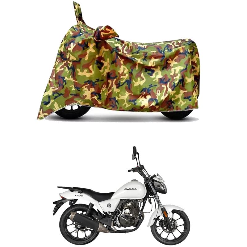 Image of Waterproof 100% PVC Coated Bike Scooty Two Wheeler Body Cover Compatible for Aftek Knight Rider KR-170 /UV-Rays /Heat Protection /Birds Dropping /Scratchproof /Dust Proof /All [6X6 Jungle Print]