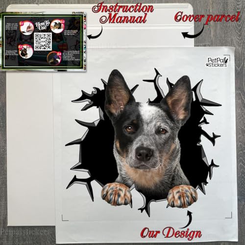 Image of Cute Dog Stickers for Car Window Decals Waterproof Funny Sticker (Australian Cattle Sticker)