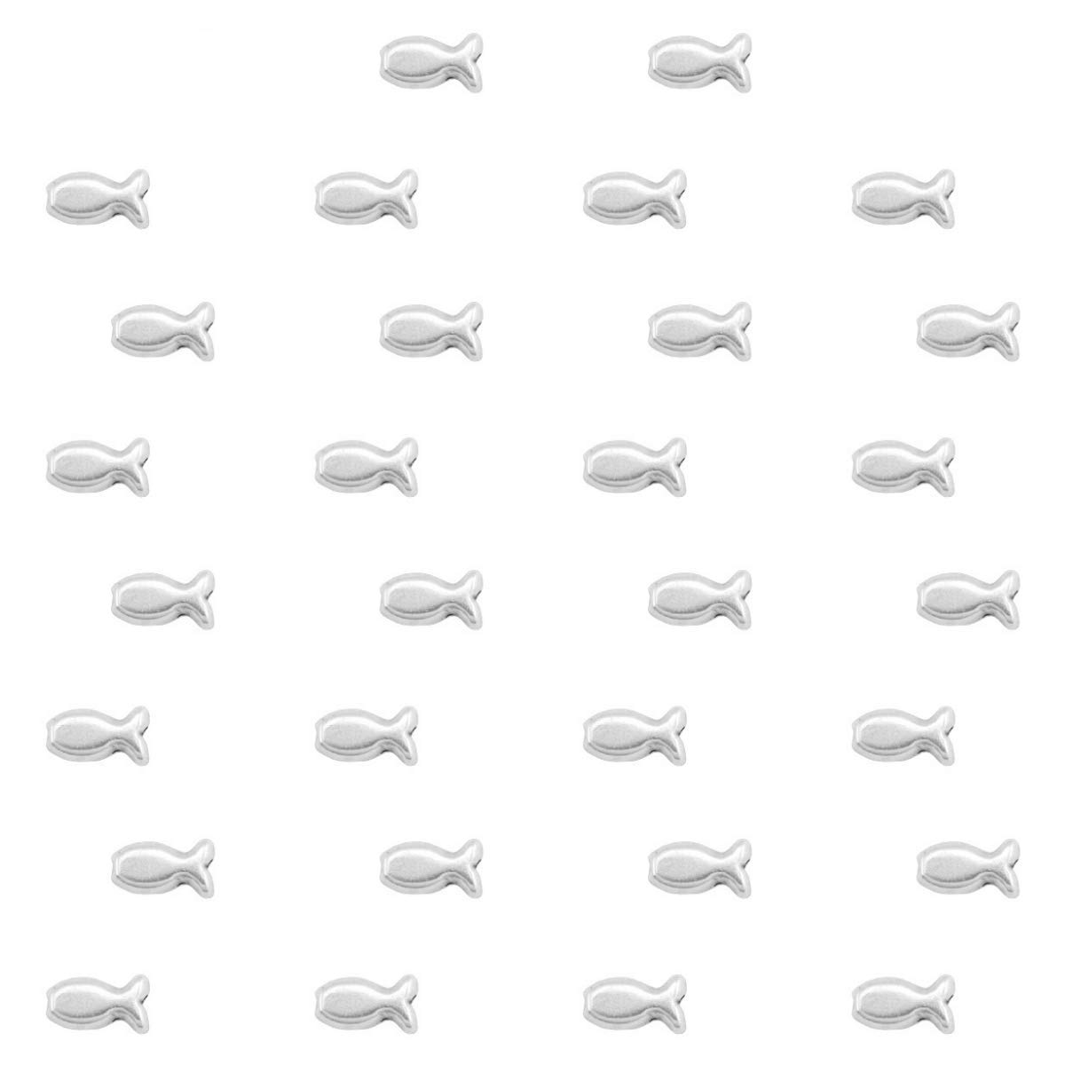 Sadingo Ichthys Bracelet Metal Beads Fish 9 x 5 mm Pack of 30 Spacer Beads Bracelet