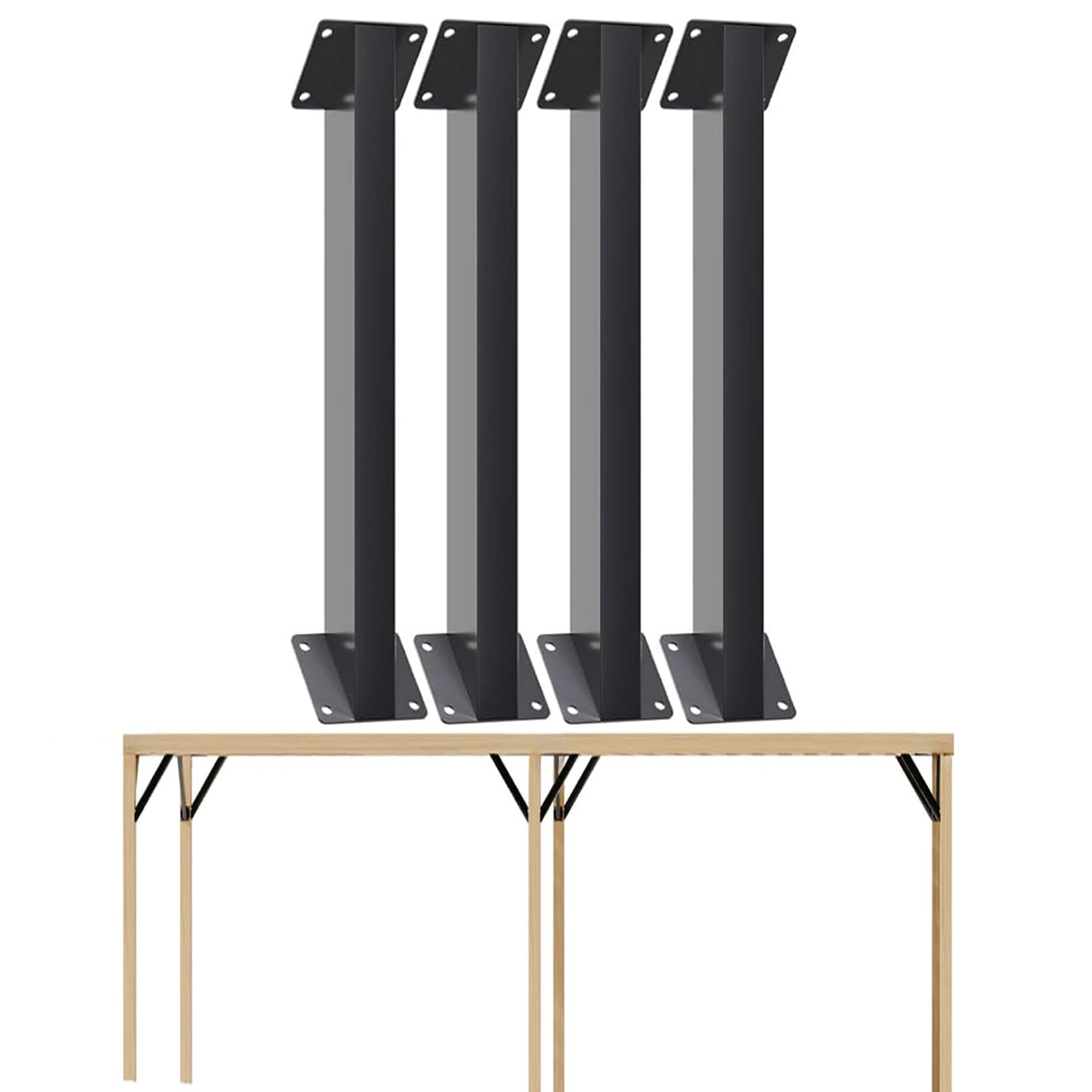 GOUZIBHD Heavy Duty Connector Brace Bracket Kit-45 Degree Angle Support Bracket,Wooden Structures Support for Garden Pergola,Black Inside Mount Roof Riser Beam Bracket(Size:4PCS)