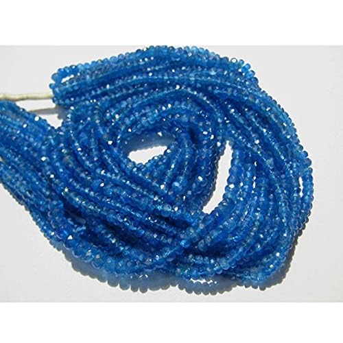 Apatite perles bleues de 3.5mm à 4mm en fil de 14 inch pour création DIY