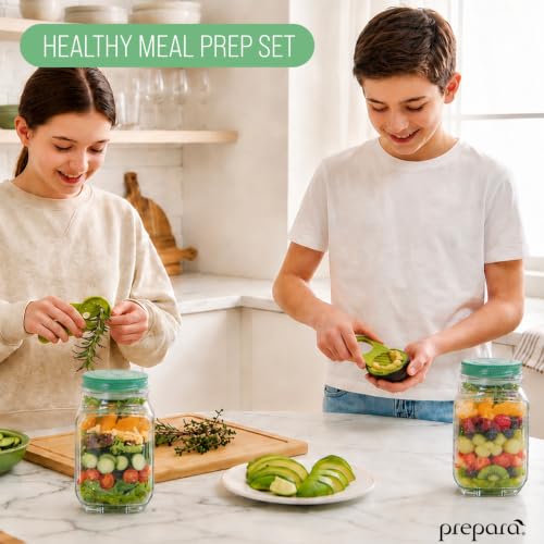 Image of Prepara Salad Set - Herbs n' Greens, Avocado Cool & 2 Salad Pods | BPA-Free, Ideal for Meal Prep, Snacks & Salads, Multi-Function Prep Tools, Includes 2.5 oz Leakproof Dressing Capsules