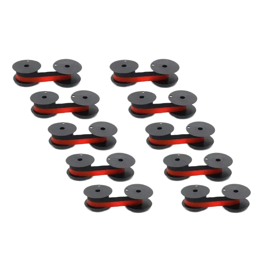 10 Stück GR24 GR 24 Schreibmaschinen-Carbonband 1024 EP102 Schwarz Rot Registrierkasse Kassenrechner Tintenpatrone Farbband Spool Ribbon(Black Red 10pcs)