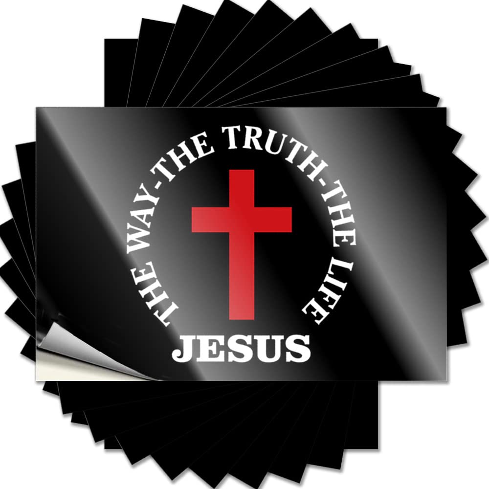 Quote Cocoa Peel and Stick - Jesus The Way, Truth, Life Helmet Badass Waterproof Vinyl for Earth(6X9CM)