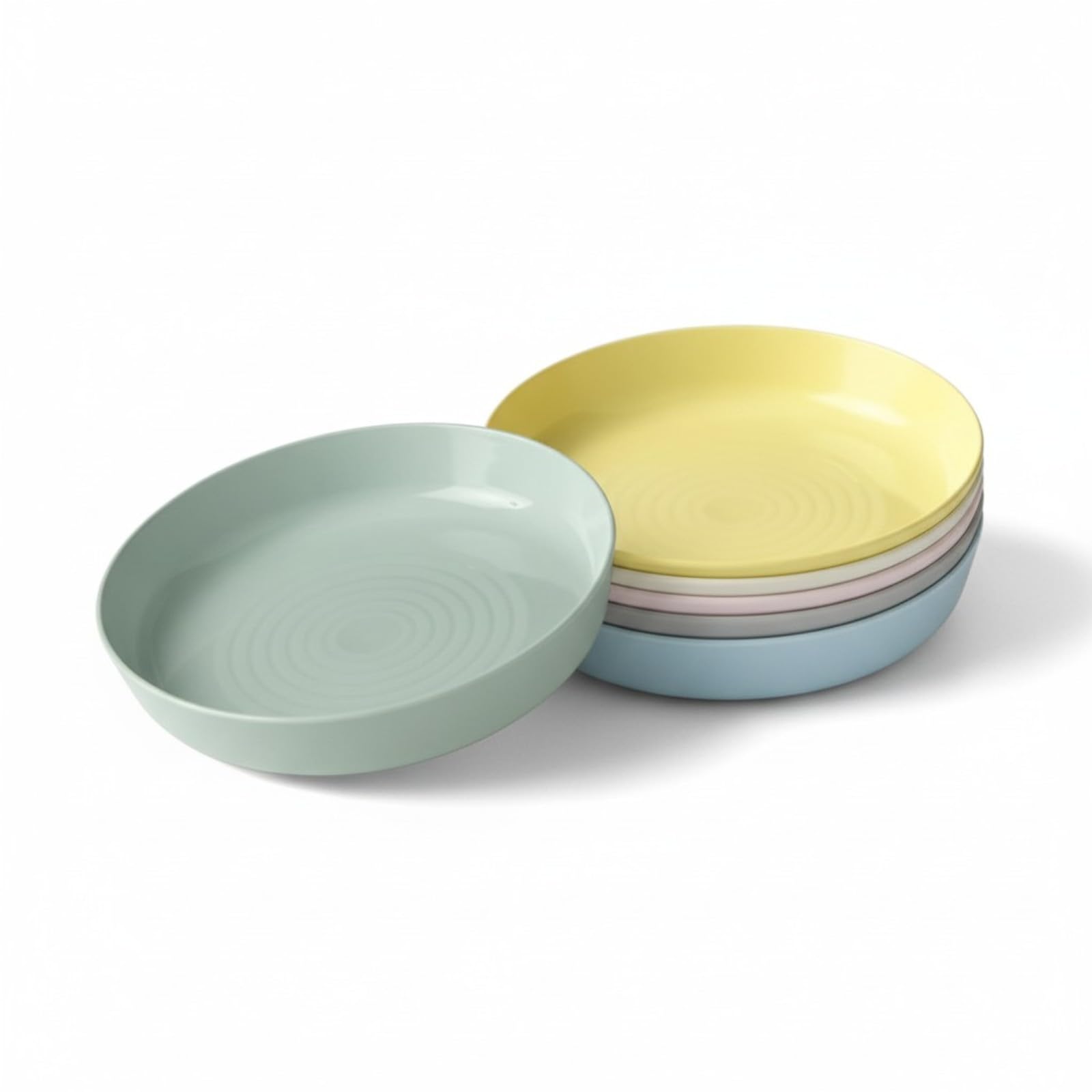 Plastic Round Plates, 6pc KALAS Plates, Multicolour, Lightweight, 19cm x 5cm — image 1