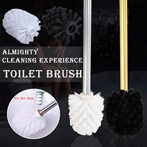 Replacement Toilet Bowl Brush Head, Easy Screw-On Design for Bathroom Storage - Sturdy Stiff Bristles Make Deep Cleaning Simple - White - Thumbnail 4