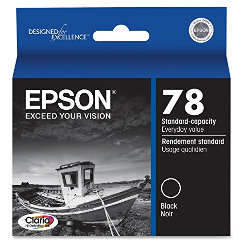 MULTI-PACK OF 2: Genuine Epson No. 78 Hi-Def Standard Capacity BLACK Ink Cartridge For Epson Stylus Photo R Series & Artisan 50 Printers (2 Pack): BLACK T078120