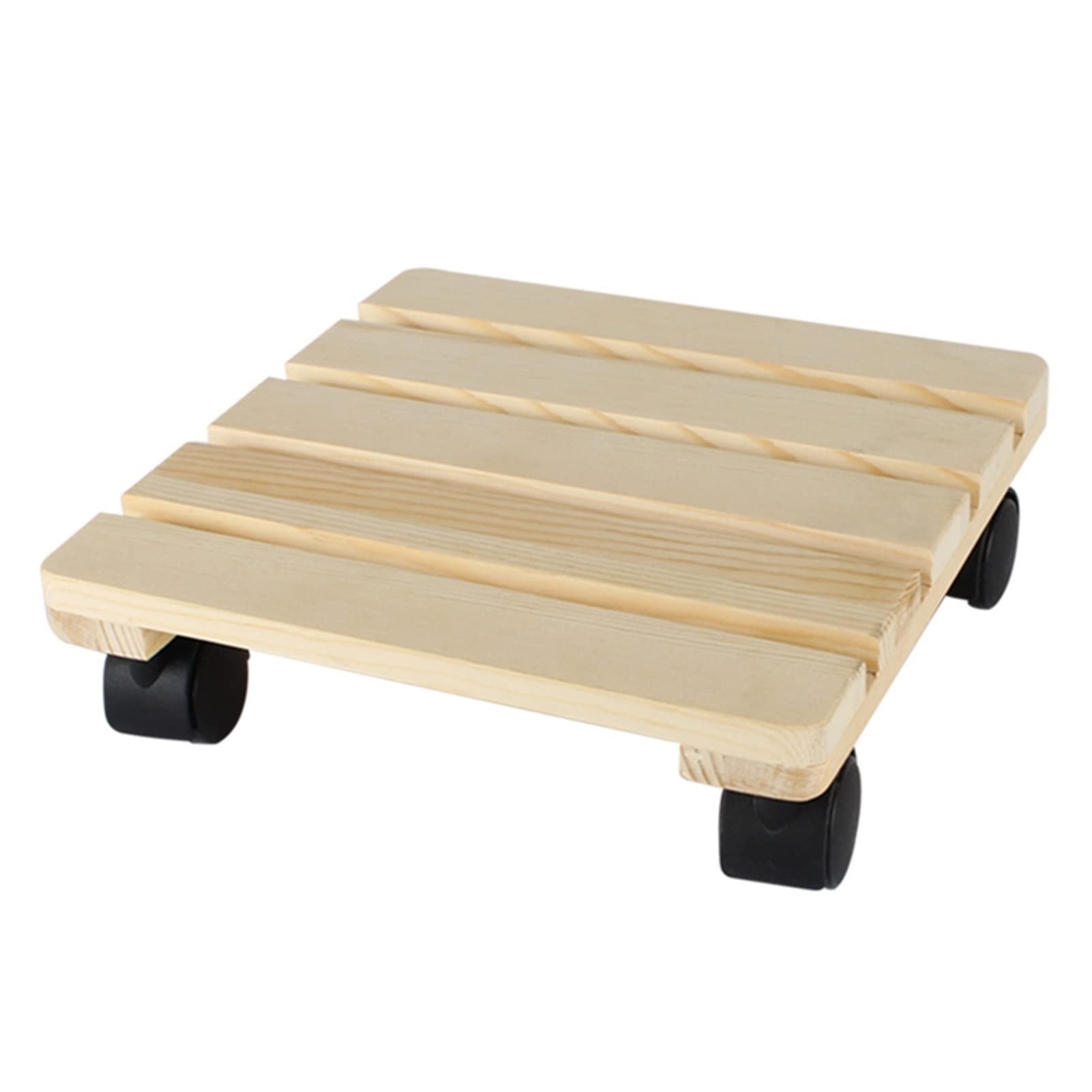 HPTHLY Plant Stand Indoor Pot Tray Plant Tray Cart With 4 Wheels, Square Mobile Cart Tray Wooden Vase Base Bonsai Base Pedestal Stand