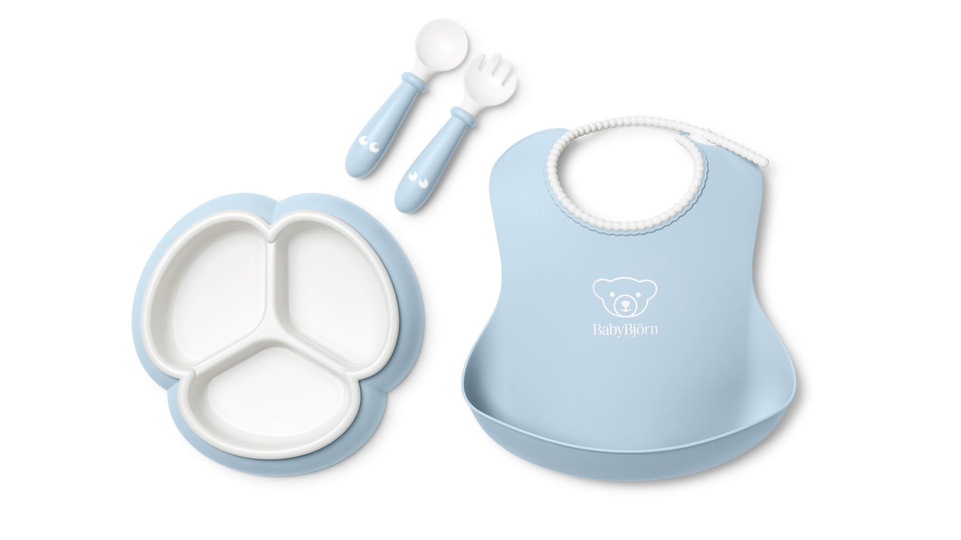 BabyBjörn Service à repas, 4 pièces, bleu poudré