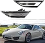 2Pcs Clear Lens White Full Led Front Side marker Lights Kit for Porsche 911 991 Carrera Targa Turbo GT3 718 Boxstre Cayman Turn Signal Lights with Canbus