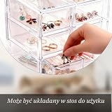 LINLINOI 6 szuflad, organizer na biurko z tworzywa sztucznego, przezroczyste szuflady na biżuterię i do przechowywania na biurku