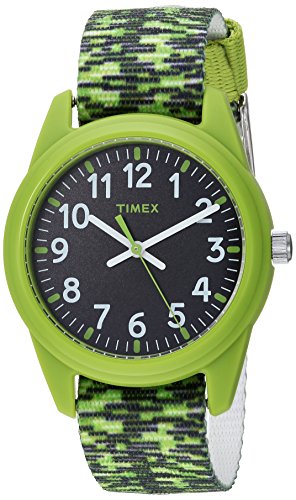 Timex Boys TW7C11900 Time Machines Green/Black Sport Elastic Fabric Strap Watch