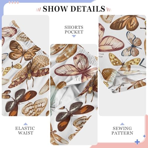 Retro Dragonfly Butterfly Boys Long Pants Soft Trousers Elastic Waist Kids Lounge Bottoms with Pockets S-XL4