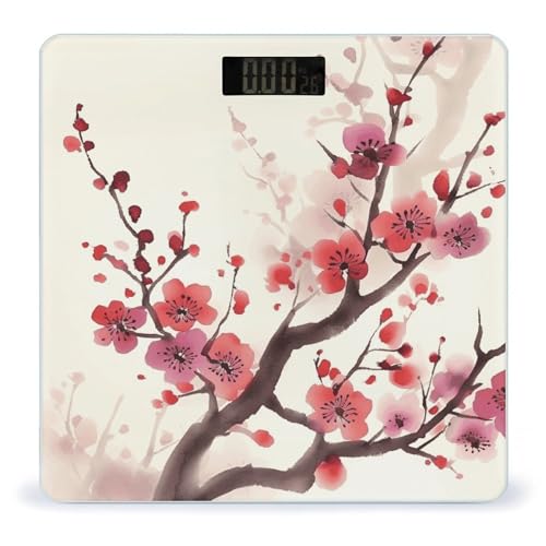 Báscula Digital Corporal con Diseño Floral Japonesa miniatura 1
